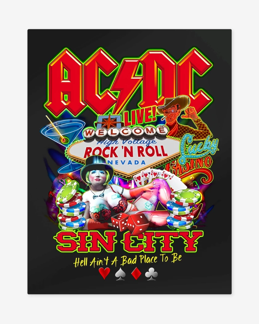 Print metalico Negro de AC DC SIN CITY