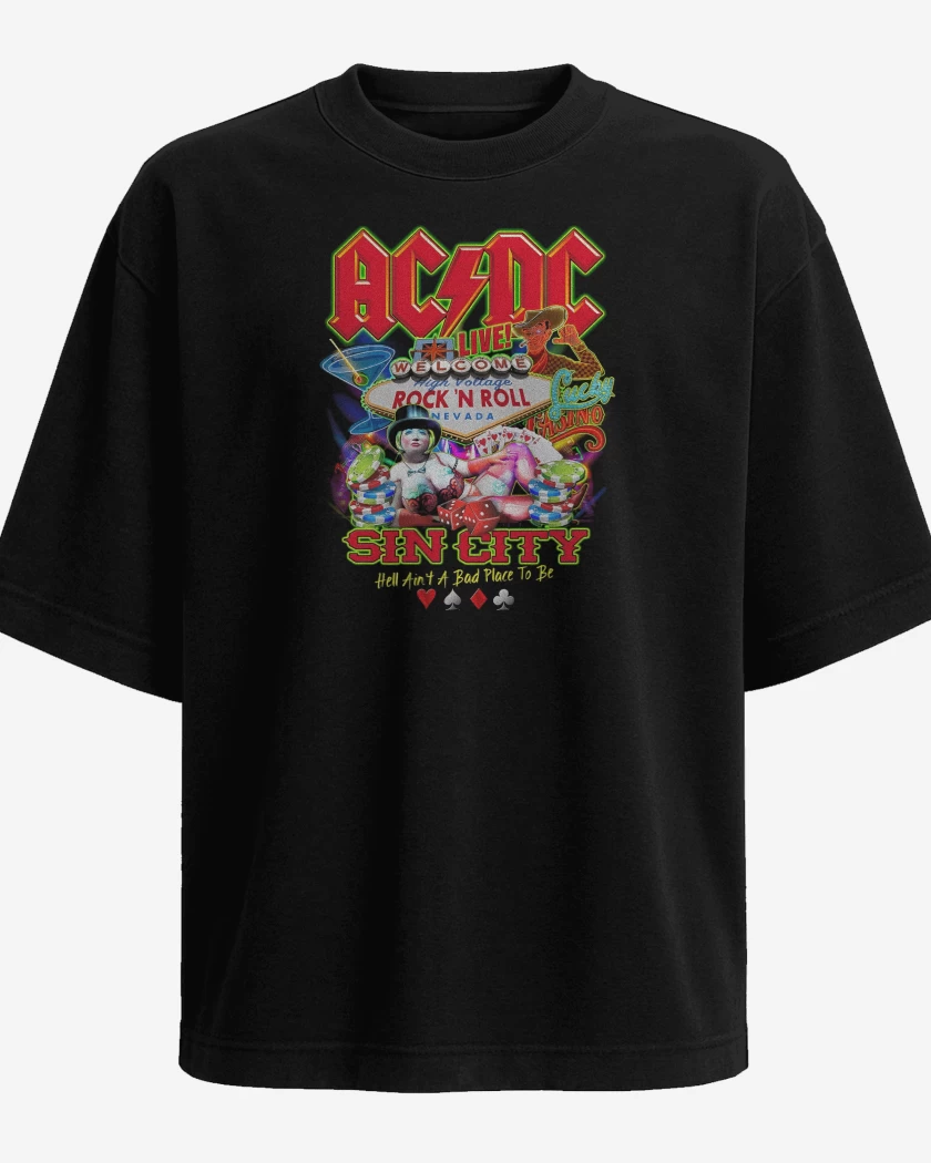 Polera Oversize AC DC SIN CITY