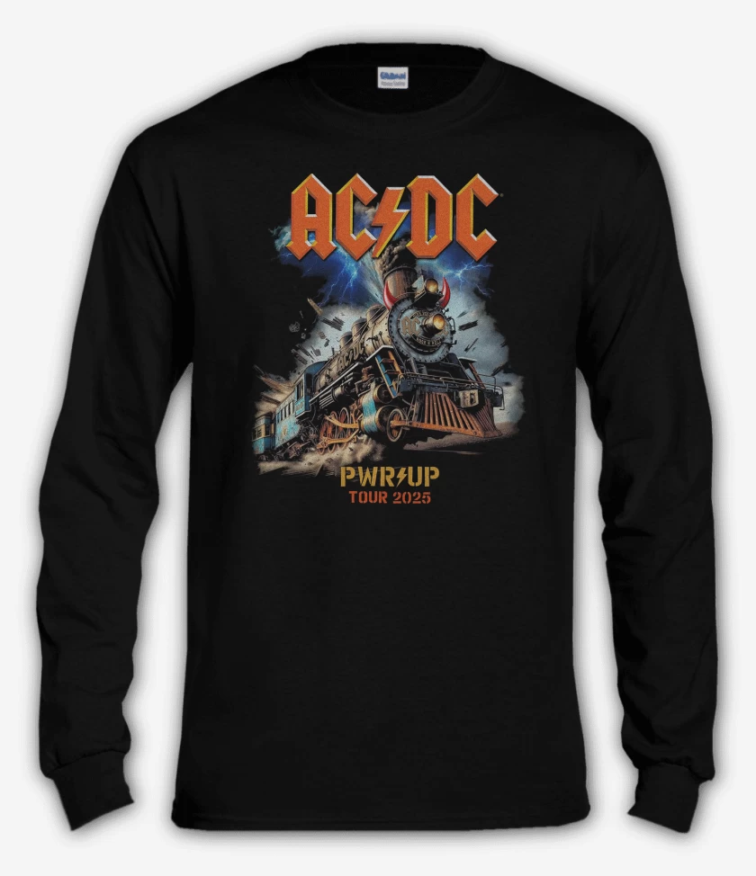 Polera manga larga Negro de AC DC ROCK N ROLL TRAIN