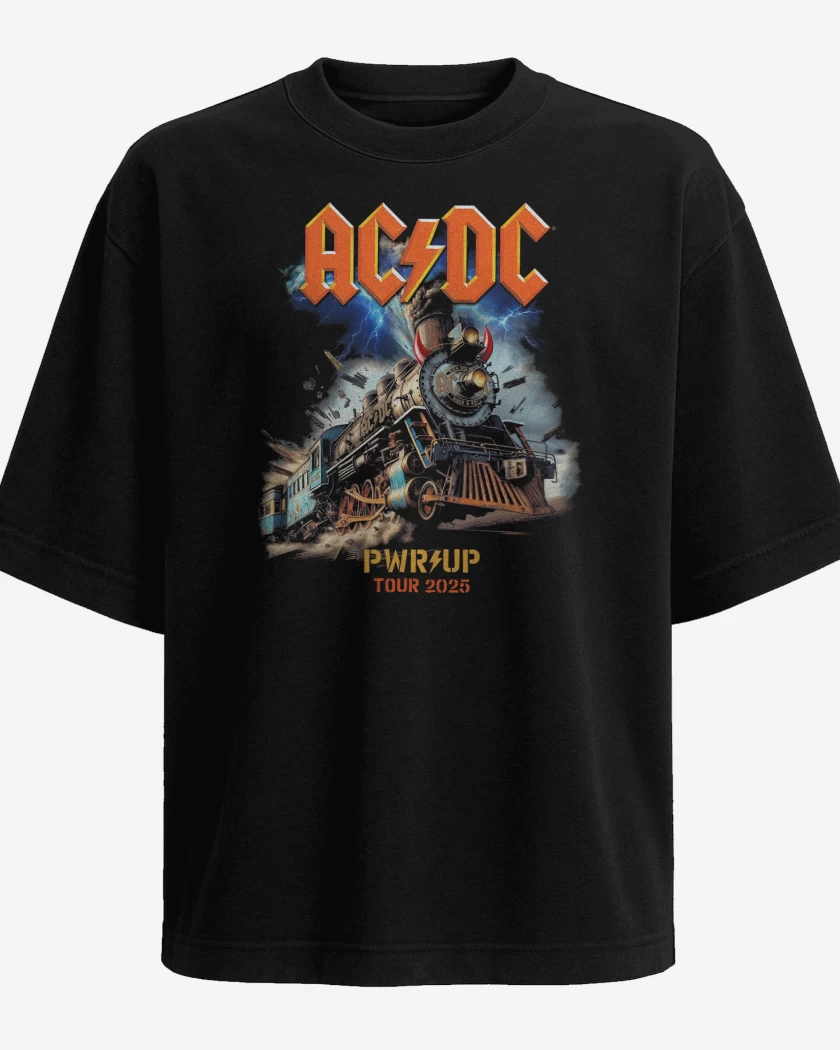 Polera Oversize AC DC ROCK N ROLL TRAIN