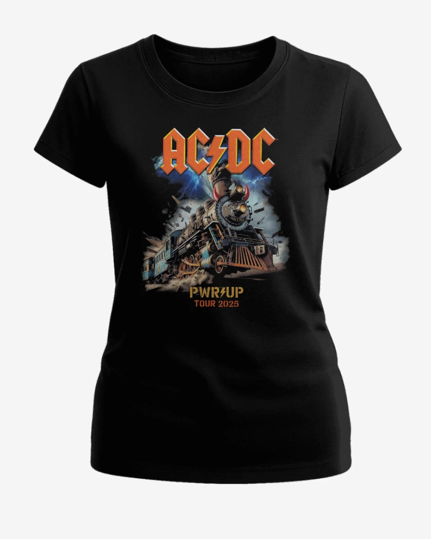 Polera de Mujer Negro de AC DC ROCK N ROLL TRAIN