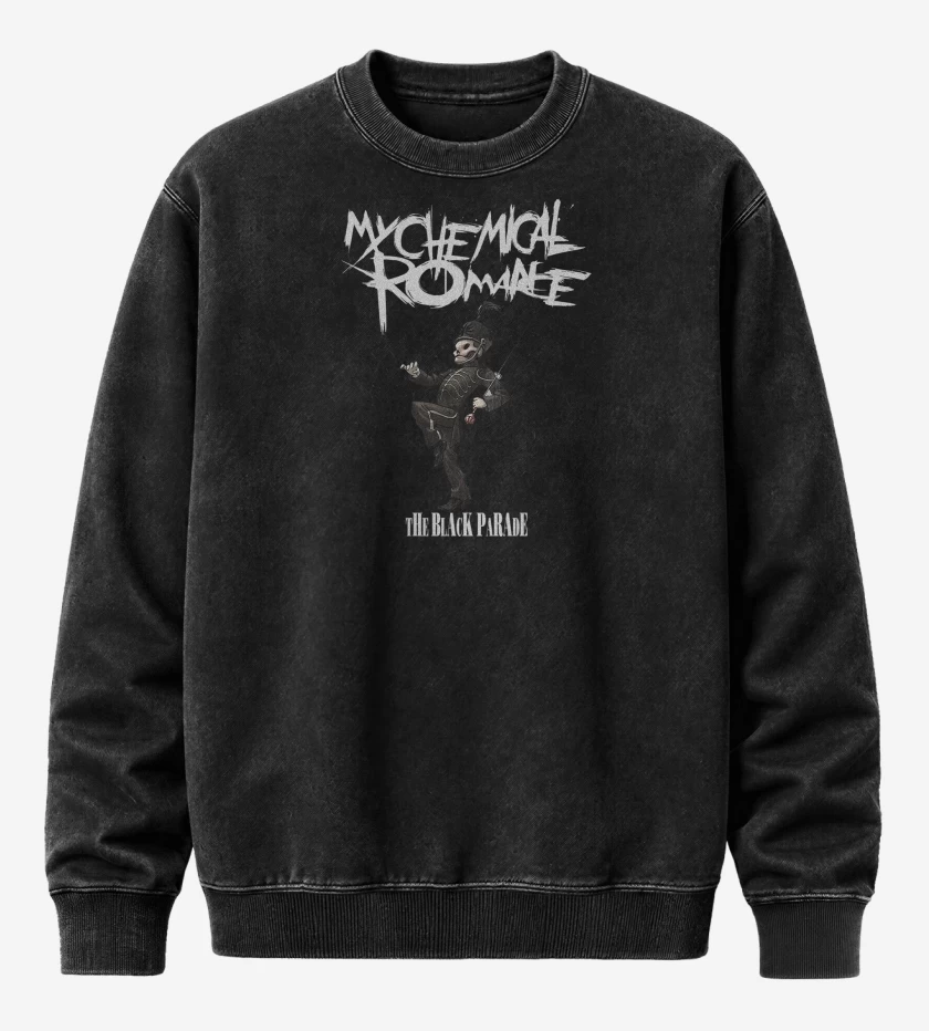 Poleron Polo Acid Wash Negro de My Chemical Romance The Black Parade