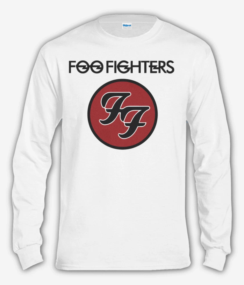 Polera manga larga Blanco de Foo Fighters - Logo