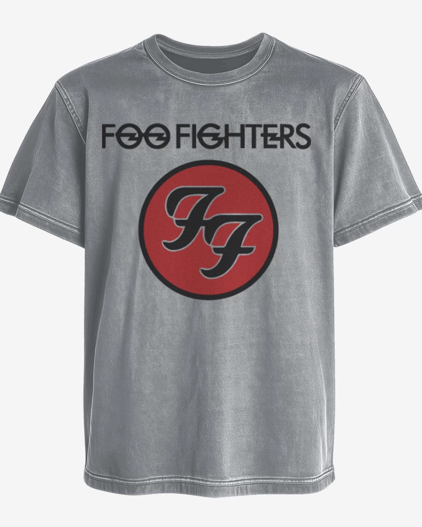 Polera desgastada Gris Melange de Foo Fighters - Logo