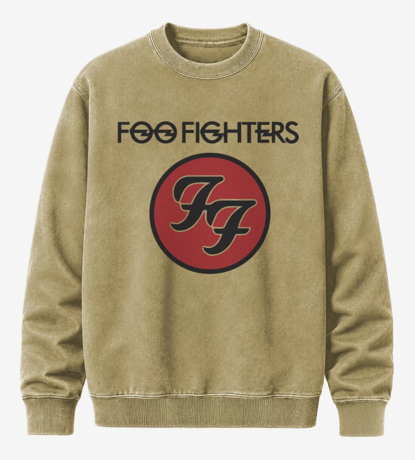 Poleron Polo Acid Wash Beige de Foo Fighters - Logo