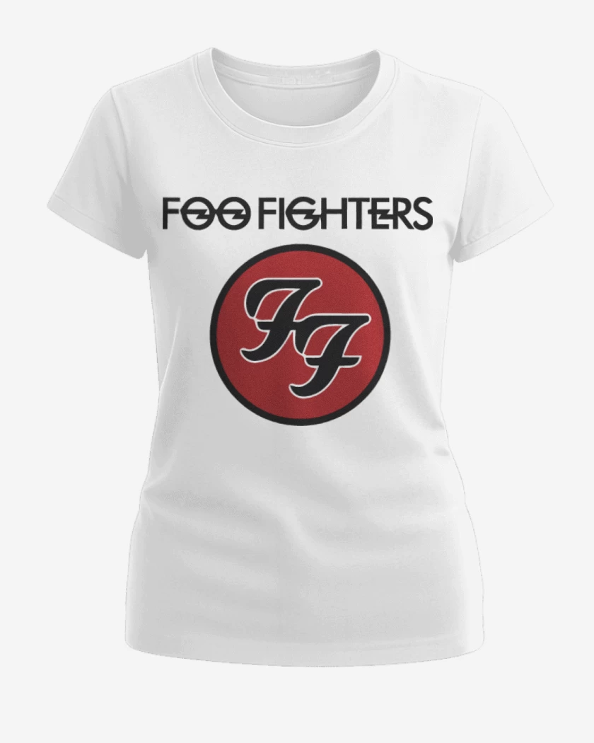 Polera de Mujer Blanco de Foo Fighters - Logo