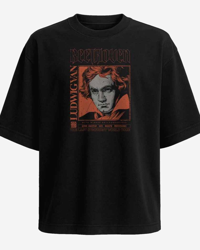 Polera Oversize Negro de Beethoven