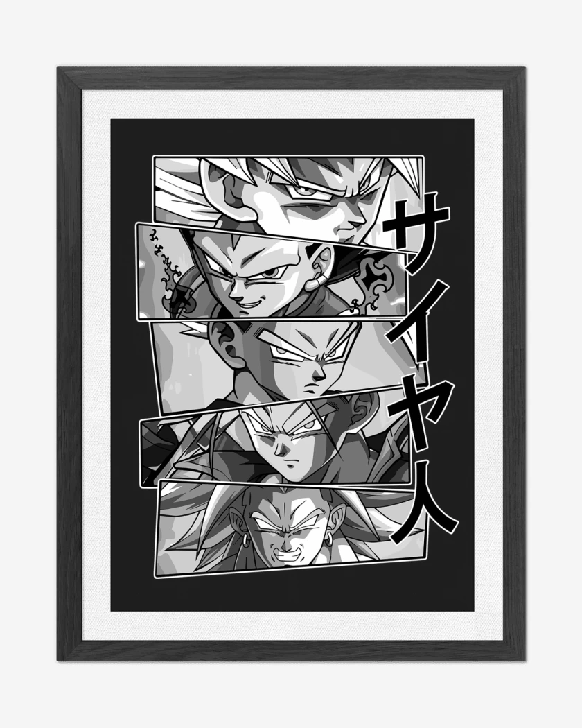 Cuadro decorativo Negro de Heroes Saiyajines 