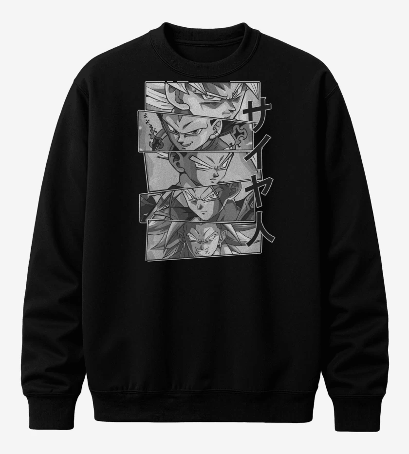Poleron polo Negro de Heroes Saiyajines 