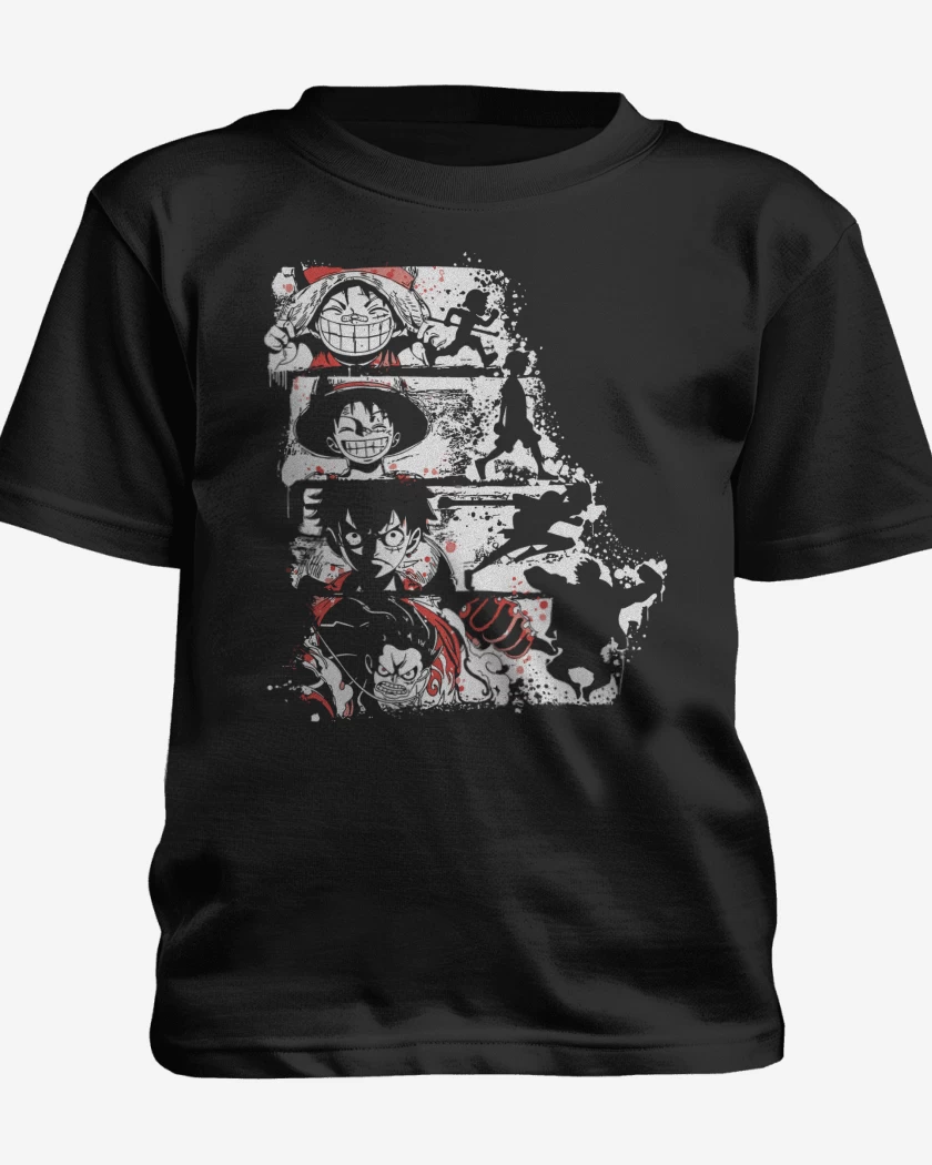 Polera de niño Negro de Luffy Gears