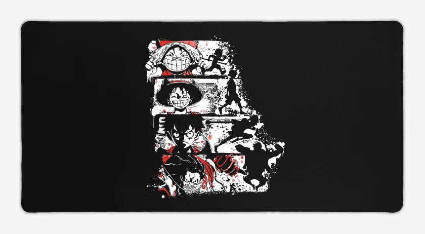 Mouse pad Gamer Negro de Luffy Gears