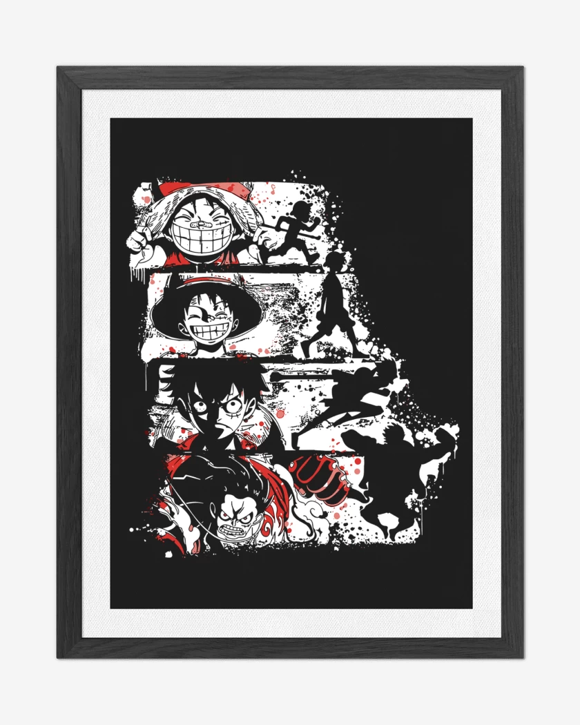 Cuadro decorativo Negro de Luffy Gears