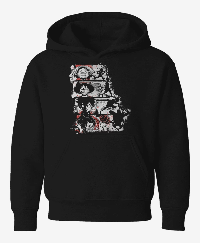 Poleron de niño Negro de Luffy Gears