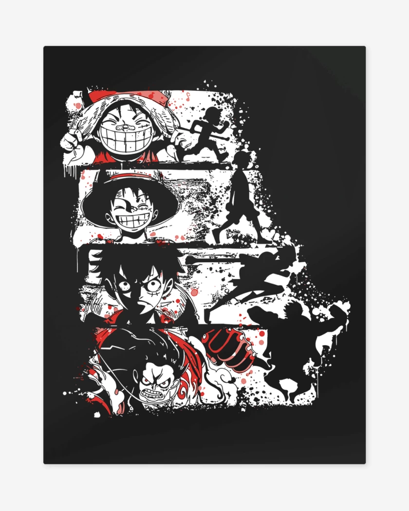 Print metalico Negro de Luffy Gears