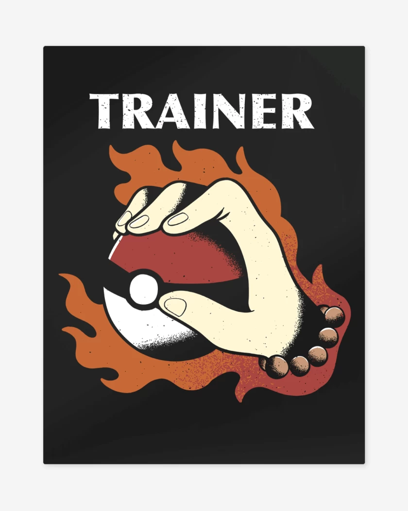 Print metalico Entrenador Pokemon