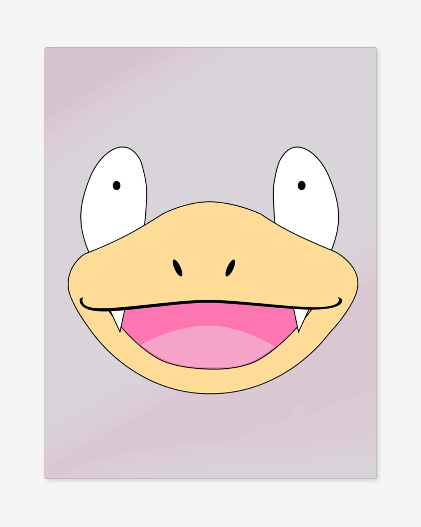 Print metalico Rosa Pastel de Slowpoke Face