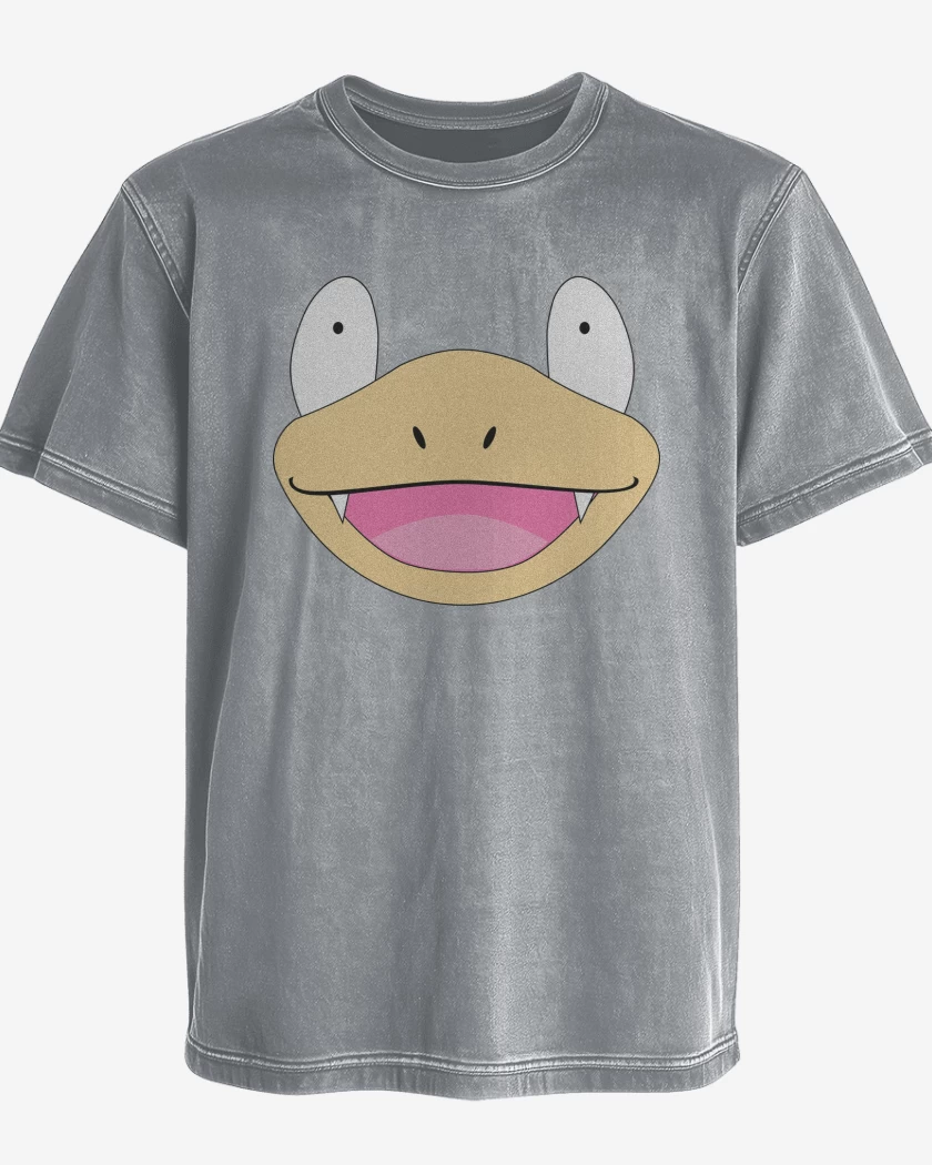 Polera desgastada Gris Melange de Slowpoke Face