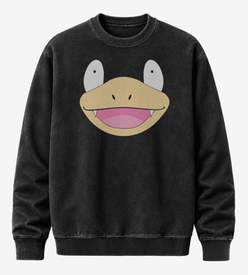 Poleron Polo Acid Wash Negro de Slowpoke Face