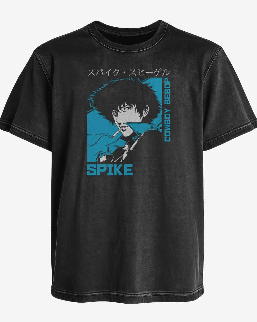 Polera desgastada Negro de Cowboy Bebop Spike