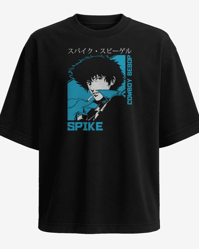 Polera Oversize Negro de Cowboy Bebop Spike
