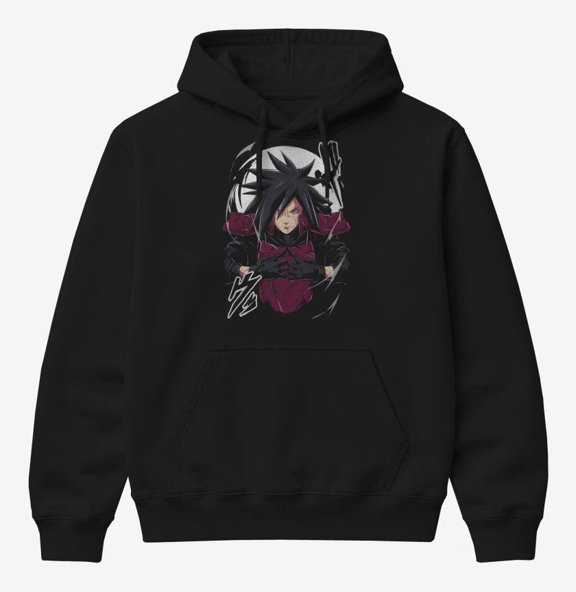Poleron Canguro básico Negro de Naruto Madara Uchiha