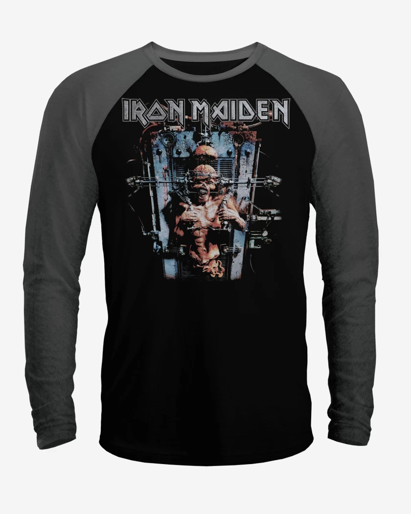 Polera Raglan Negro / Negro Heather de Iron Maiden The XFACTOR