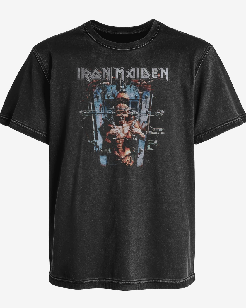 Polera desgastada Negro de Iron Maiden The XFACTOR