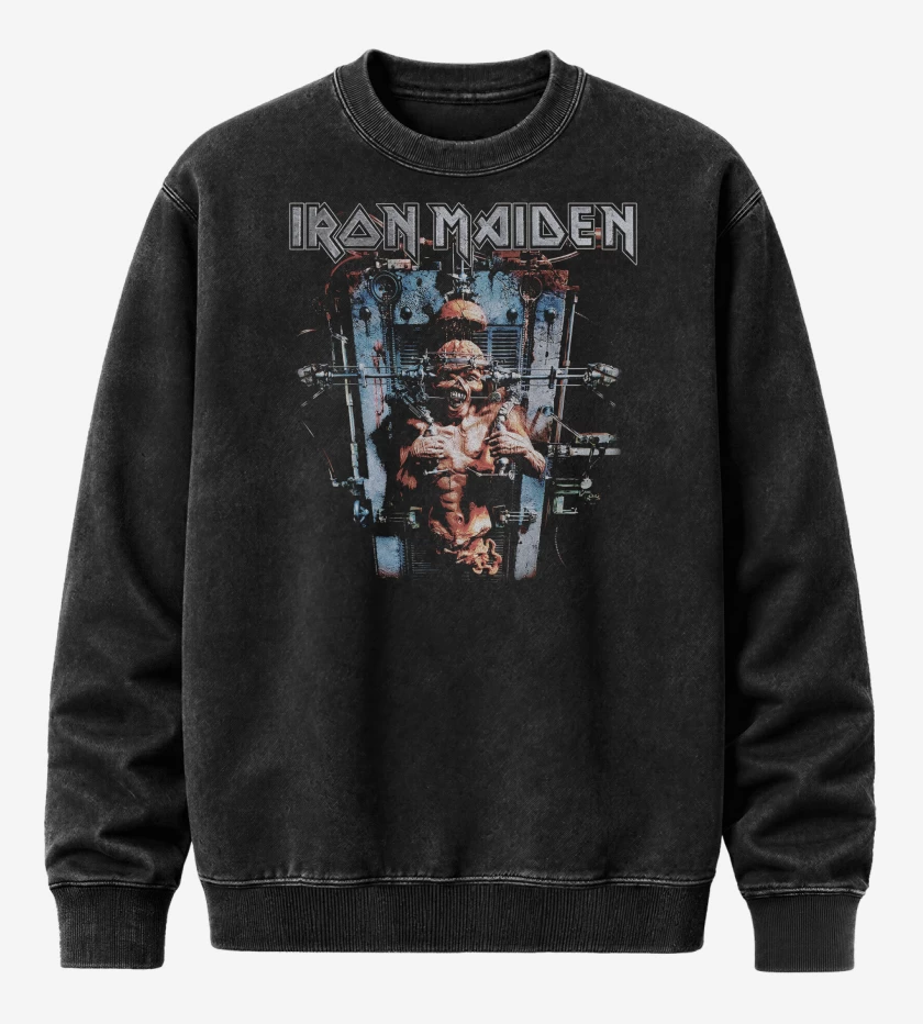 Poleron Polo Acid Wash Negro de Iron Maiden The XFACTOR