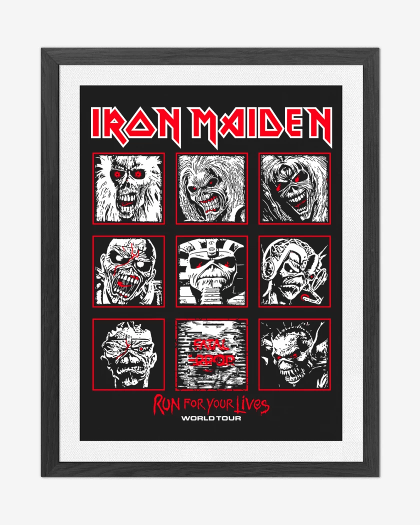 Cuadro decorativo Negro de Iron Maiden Eddies Run For