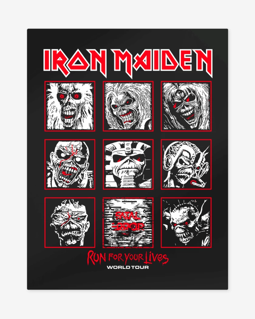 Print metalico Negro de Iron Maiden Eddies Run For