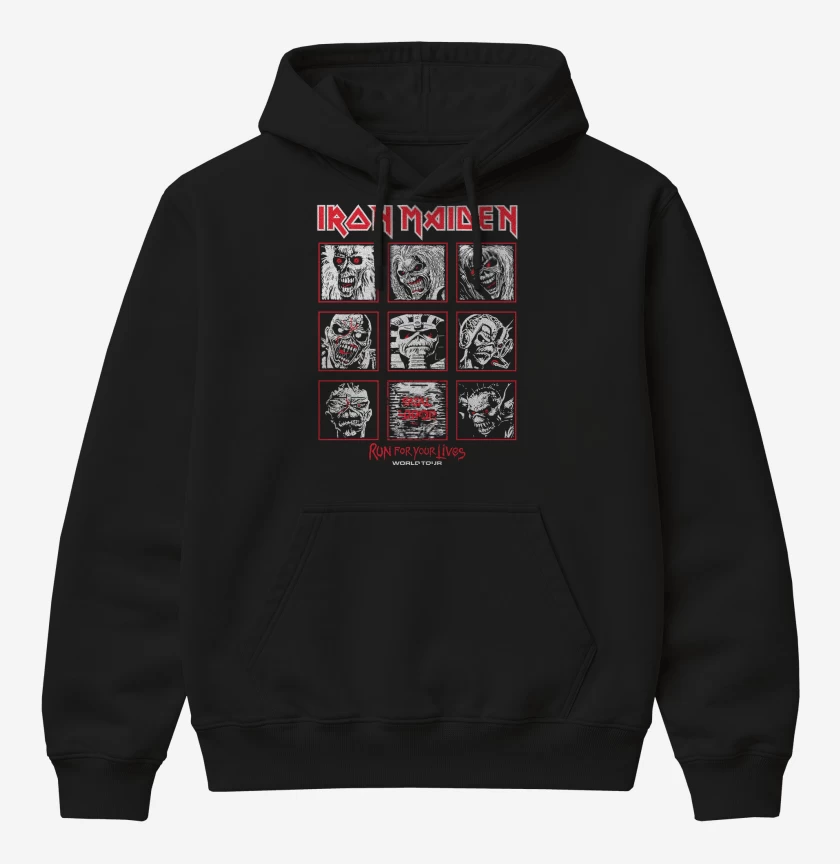Poleron Canguro básico Negro de Iron Maiden Eddies Run For