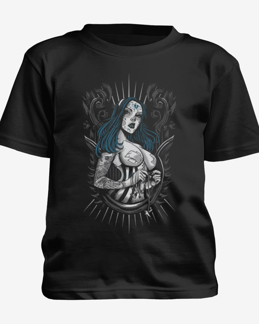 Polera de niño Negro de Skull sugar full color