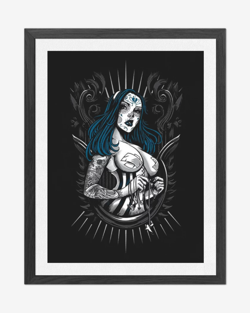 Cuadro decorativo Negro de Skull sugar full color