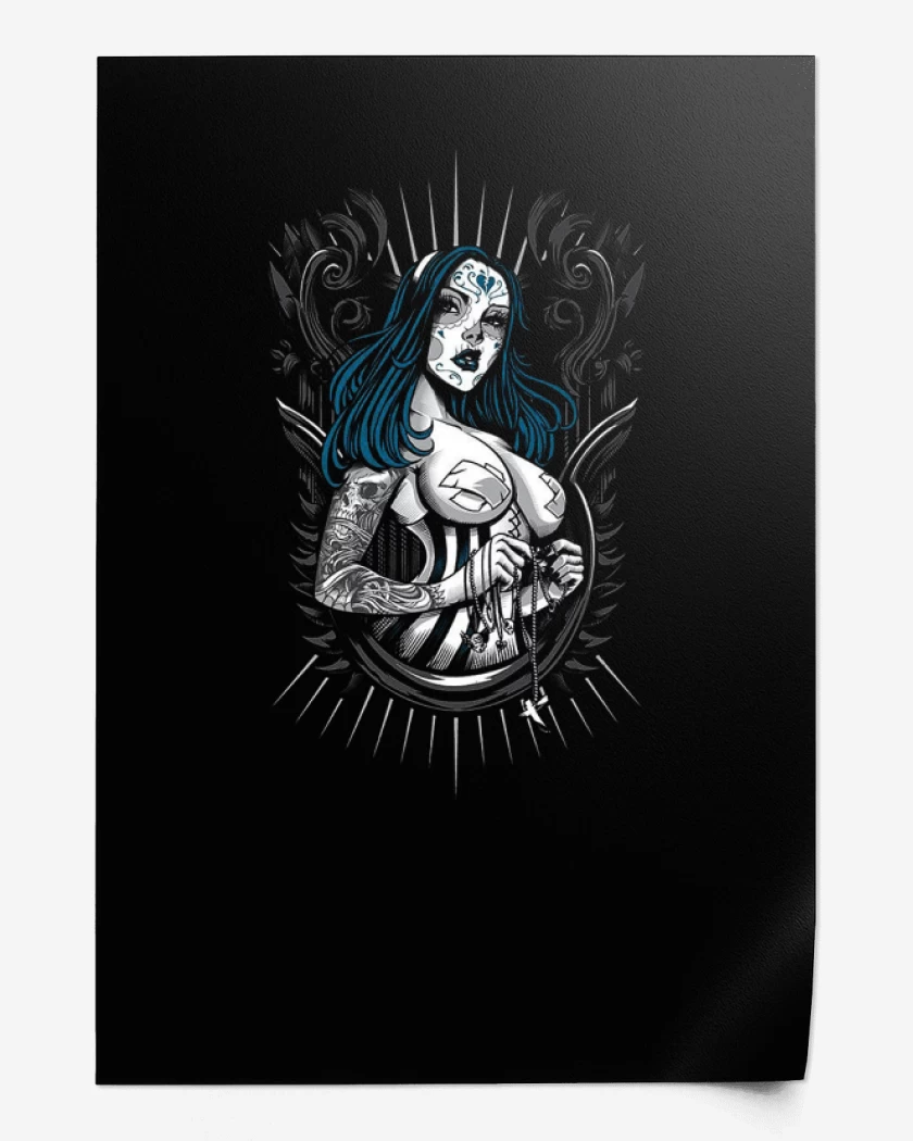 Print Negro de Skull sugar full color