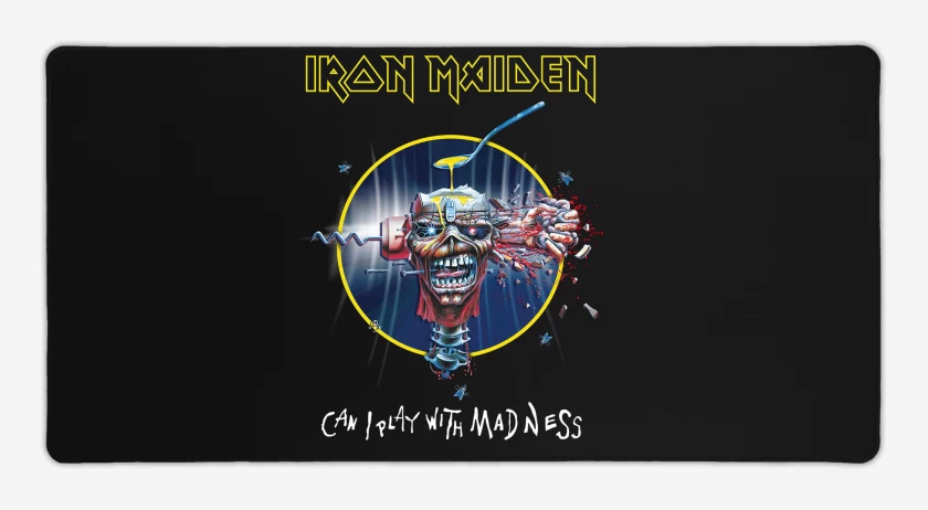 Mouse pad Gamer Negro de Iron Maiden Can I Play with Madeness