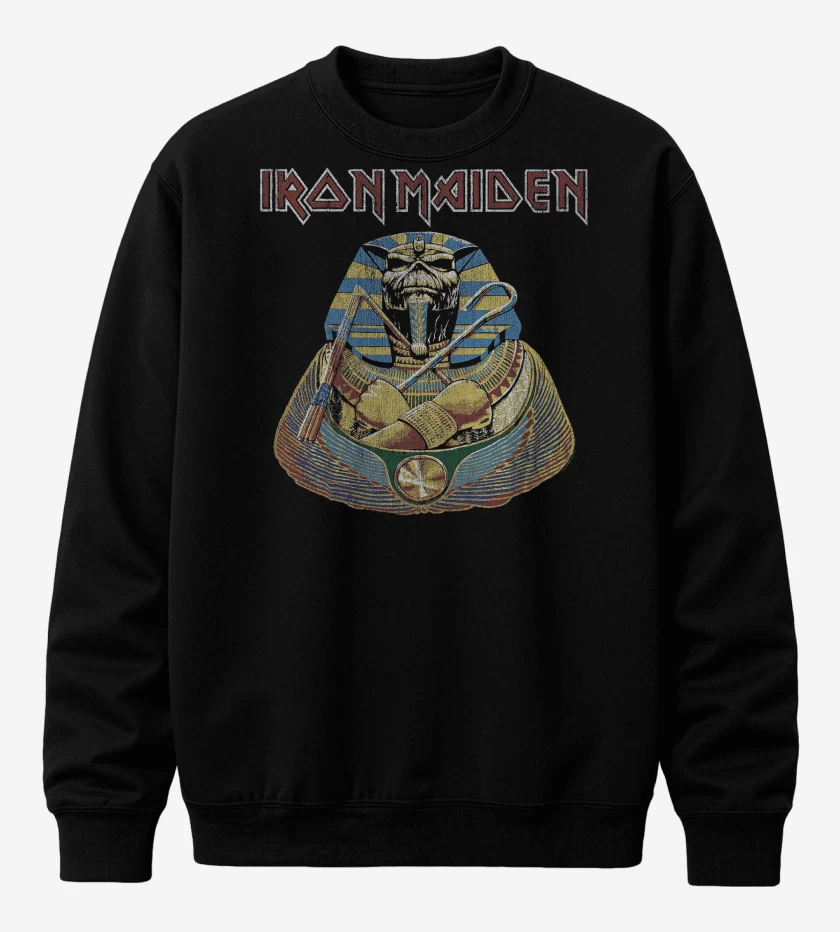 Poleron polo Negro de Iron Maiden Faraon