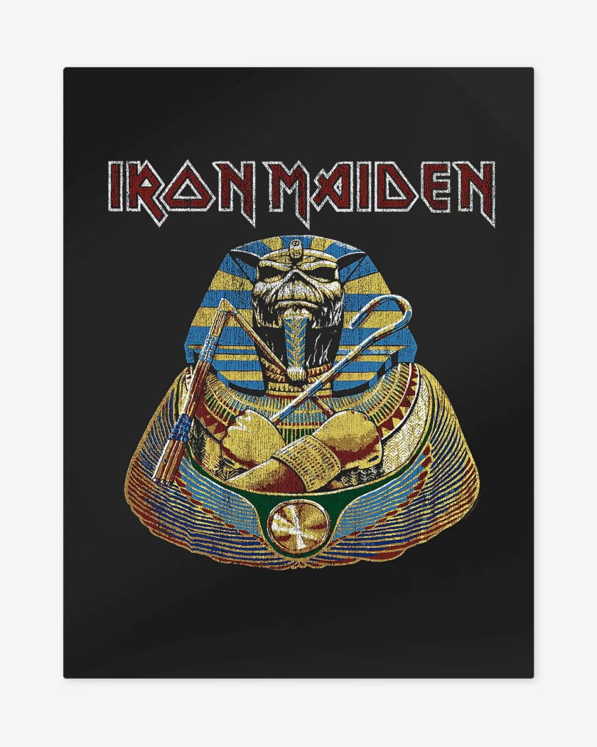 Print metalico Negro de Iron Maiden Faraon