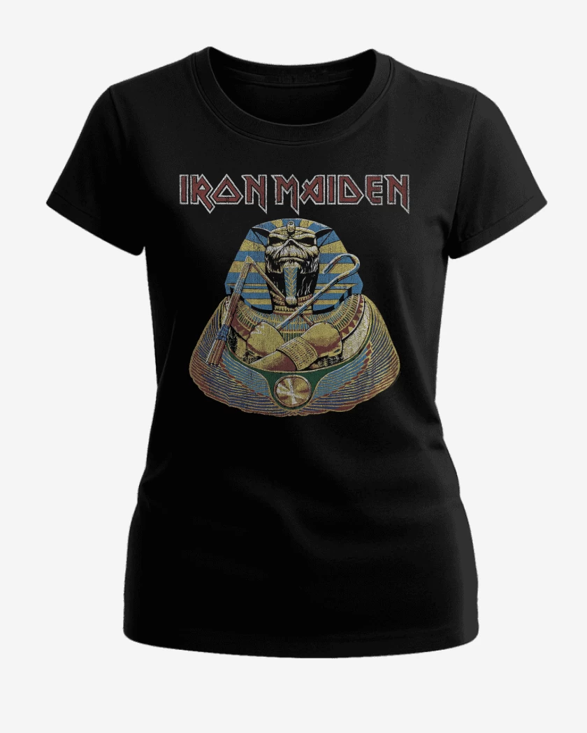 Polera de Mujer Negro de Iron Maiden Faraon