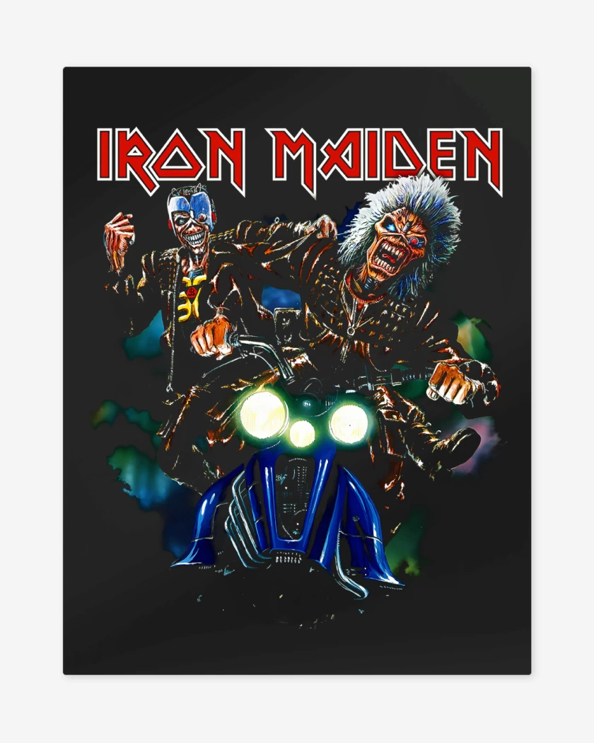 Print metalico Negro de Iron Maiden Eddie Motor