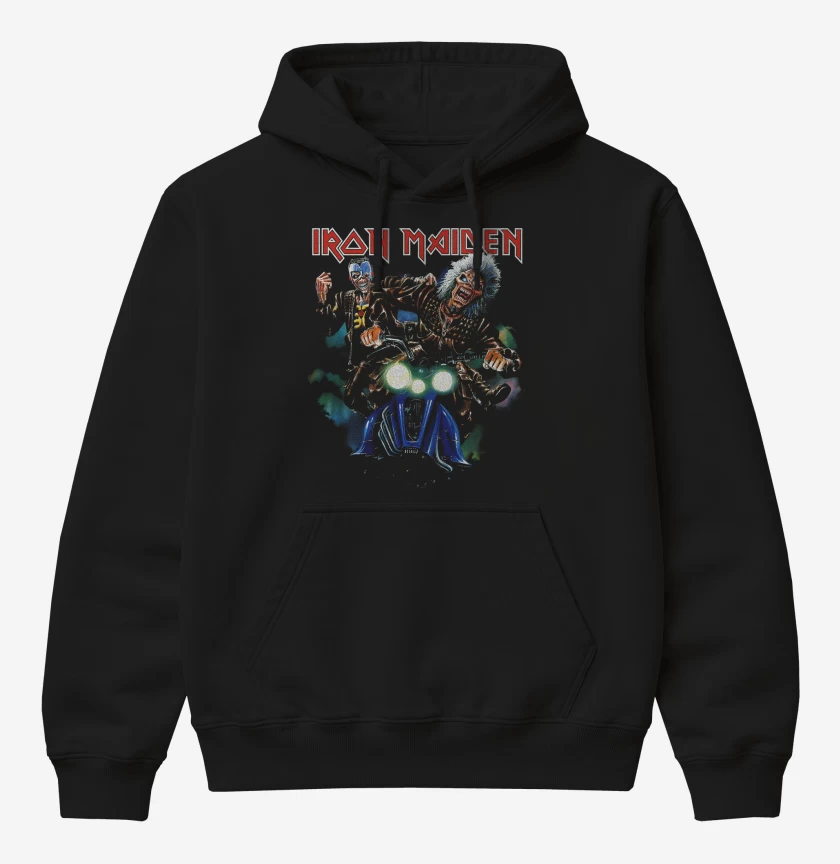 Poleron Canguro básico Negro de Iron Maiden Eddie Motor