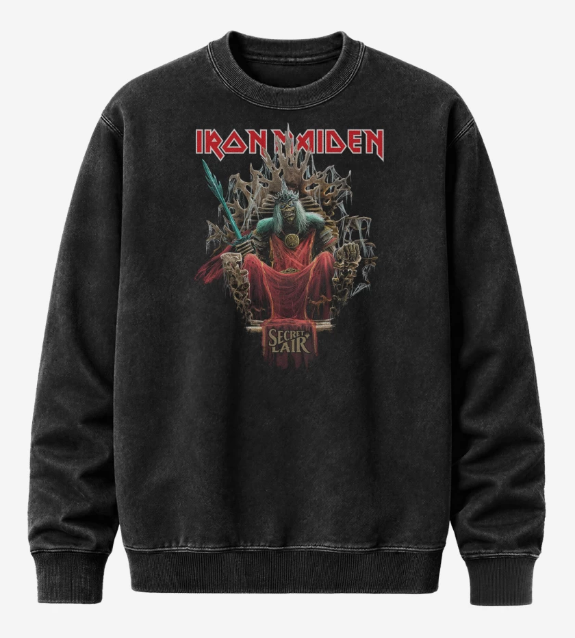 Poleron Polo Acid Wash Negro de Iron Maiden Nekusar Magic