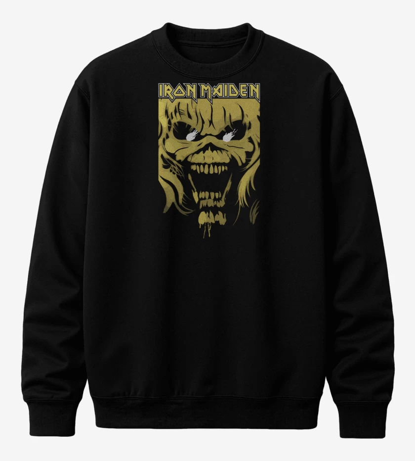 Poleron polo Negro de Iron Maiden Eddie Yellow