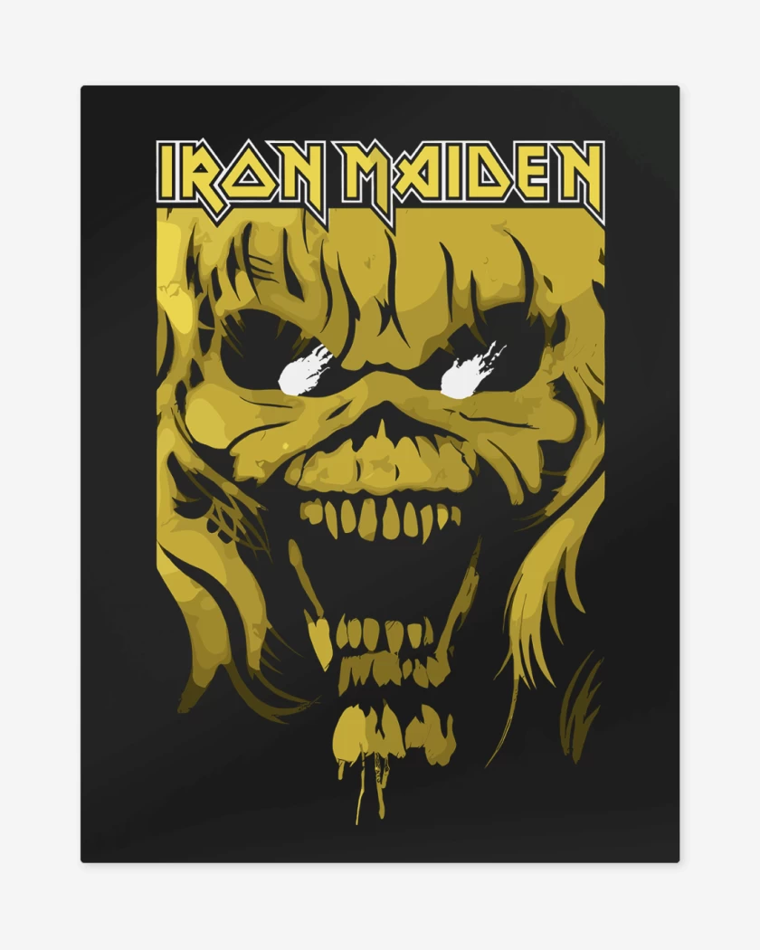 Print metalico Negro de Iron Maiden Eddie Yellow