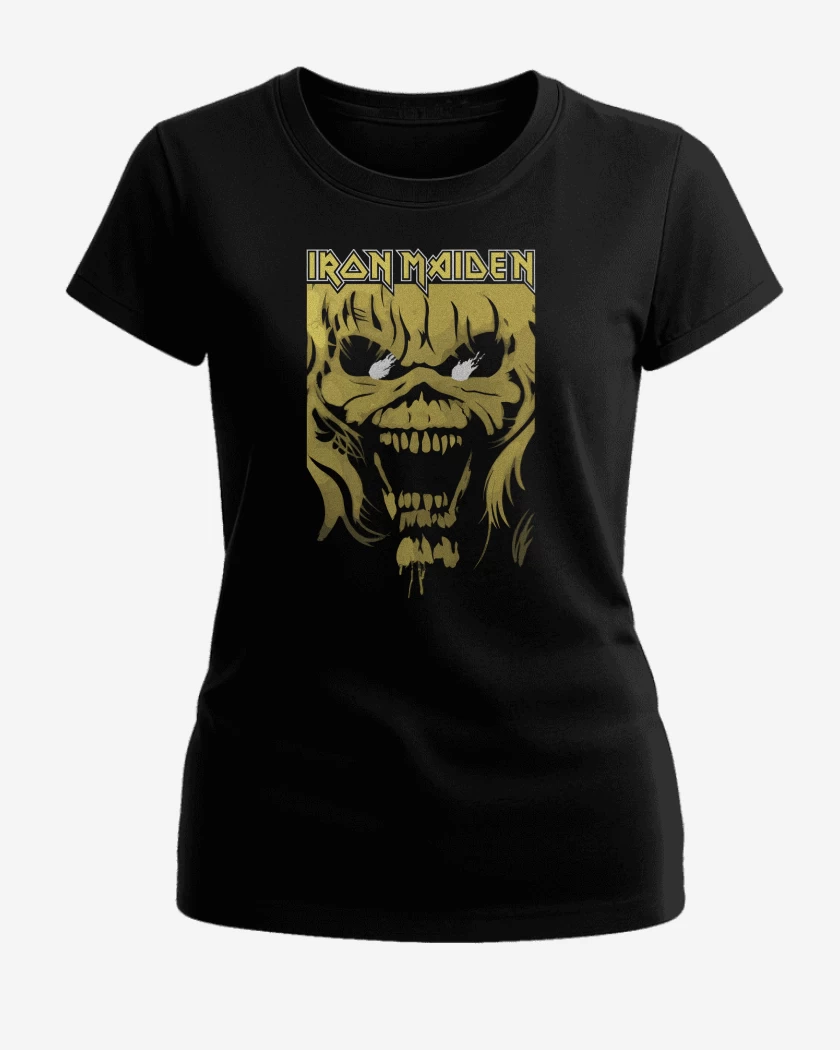 Polera de Mujer Negro de Iron Maiden Eddie Yellow