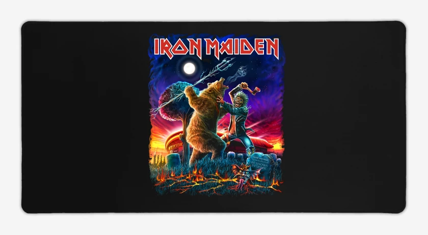 Mouse pad Gamer Negro de Iron Maiden Madrid