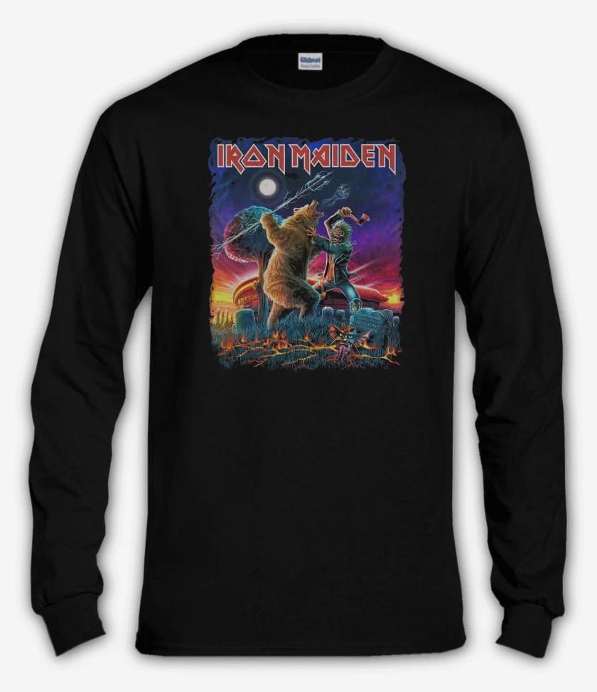 Polera manga larga Negro de Iron Maiden Madrid