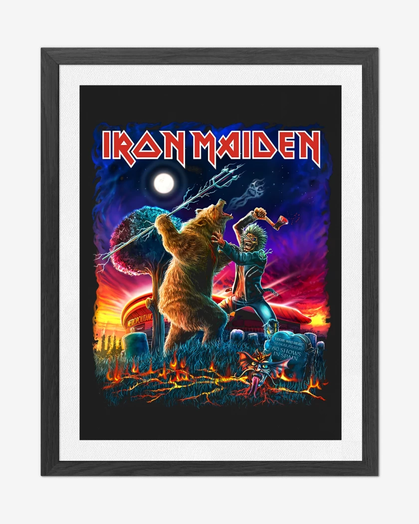 Cuadro decorativo Negro de Iron Maiden Madrid