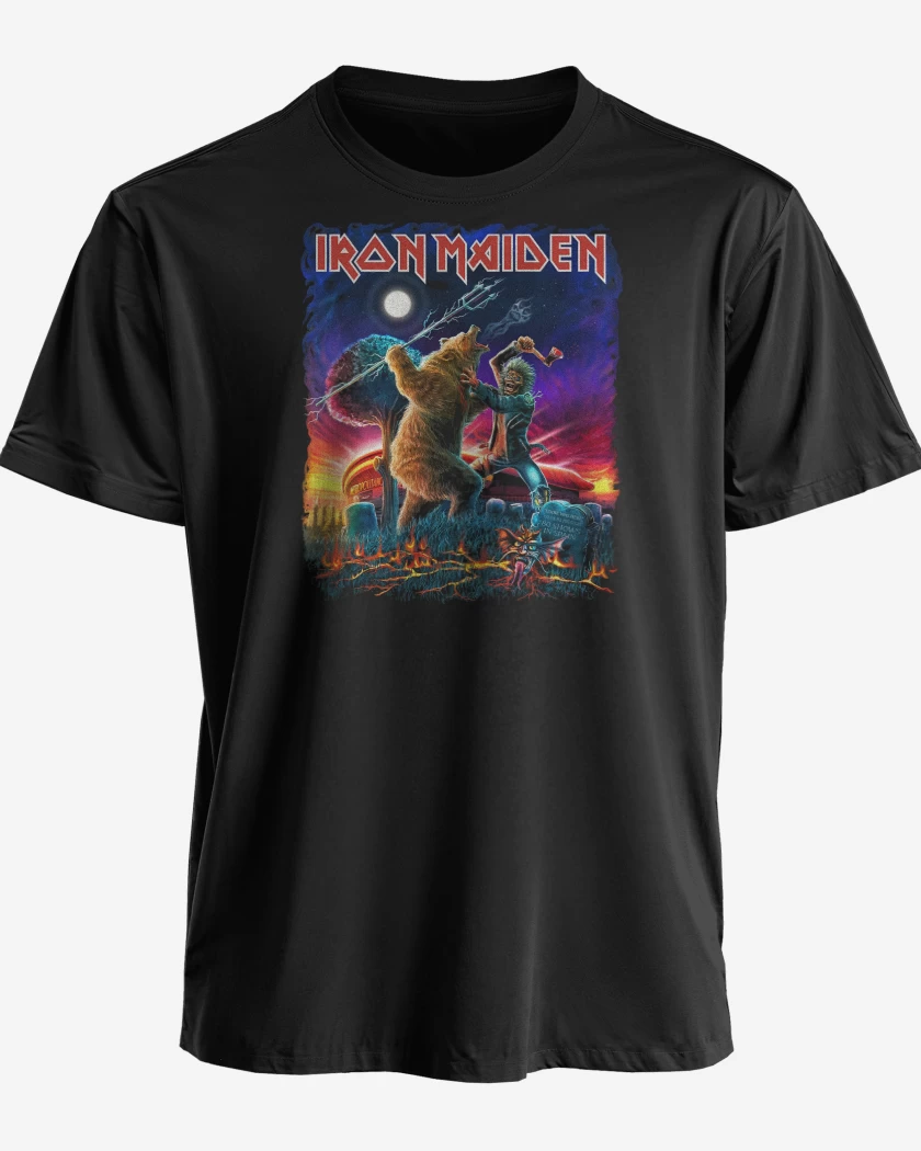 Polera premium Negro de Iron Maiden Madrid