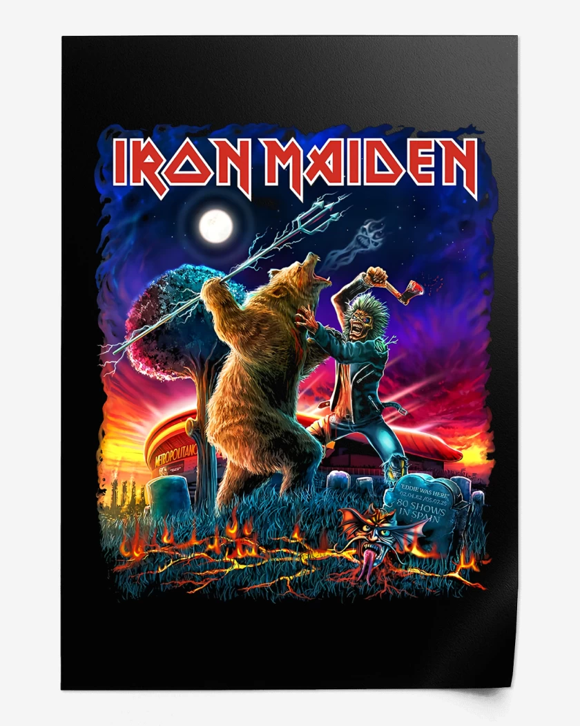 Print Negro de Iron Maiden Madrid