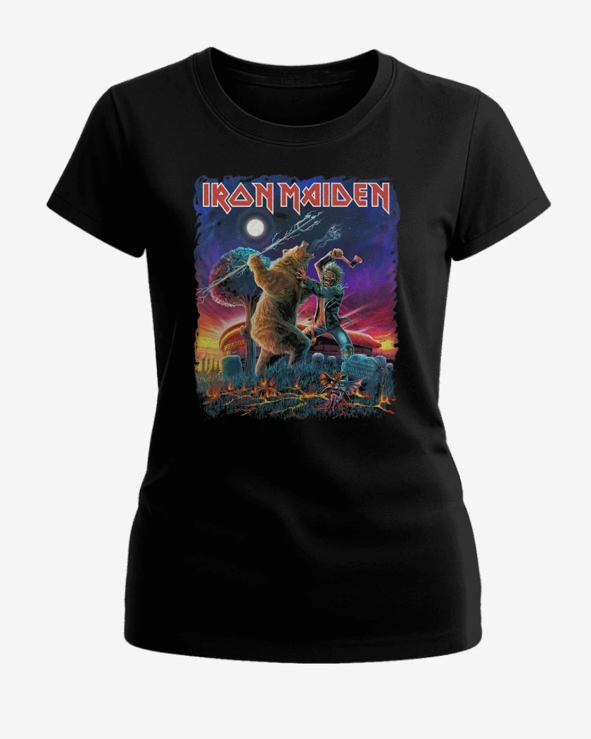 Polera de Mujer Negro de Iron Maiden Madrid